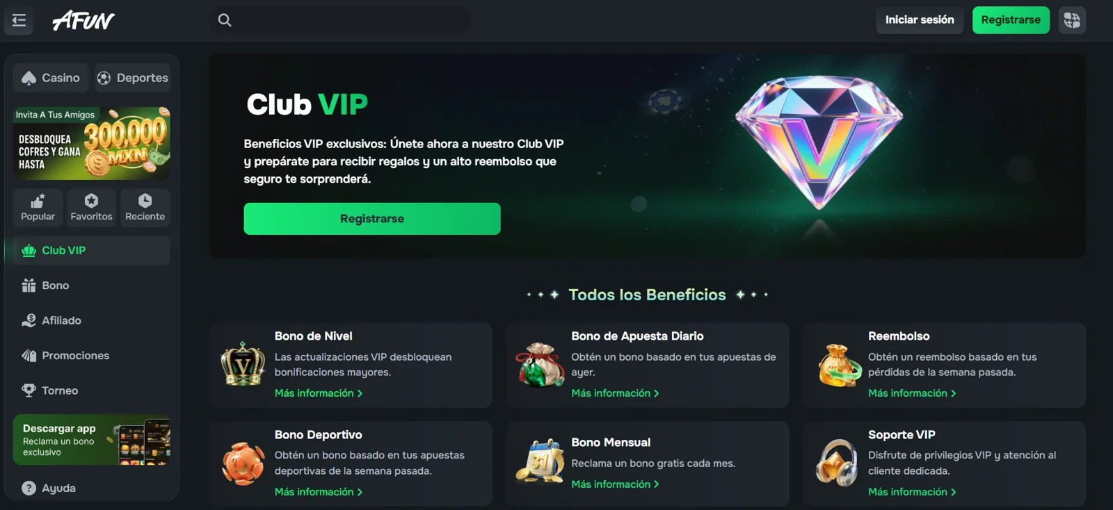 Club VIP de AFUN con beneficios y niveles Club VIP de AFUN con beneficios y niveles